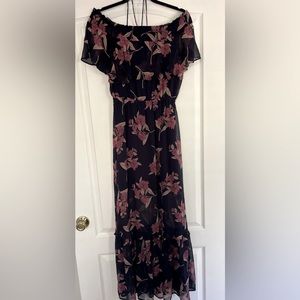 Floral Off the Shoulder Floral Maxi Dress